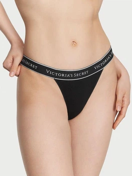 Трусики бикини женские хлопковые Victoria's Secret 26825571 XS Черные (144000416147)
