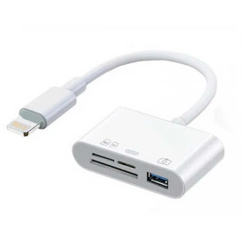 Перехідник OTG iPhone 4 в 1 Lightning TF SD USB
