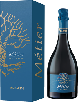 Вино ігристе Radacini Metier Brut Natur біле брют 0.75 л 12.5% у подарунковій упаковці (4840267008748B_4840267008748)