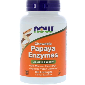Ферменти папайї жувальні льодяники, Papaya Enzymes, Now Foods, 180 льодяників (NOW-02970)
