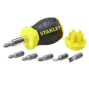 Отвертка-бочка Stanley Multibit Stubby с вставками-битами 6 шт (0-66-357)