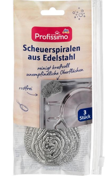 Губки з нержавіючої сталі Profissimo Scheuerspiralen aus Edelstahl 4066447200140