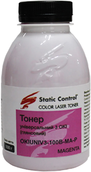 Тонер Static Control 3 Okidata универсальный 100 г Глянцевый Magenta (фасованный) (OKIUNIV3-100B-MA-P)