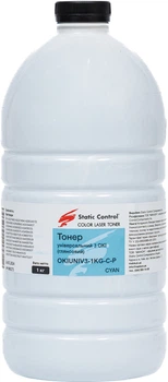 Тонер Static Control 3 Okidata универсальный 1 кг Глянцевый Cyan (фасованный) (OKIUNIV3-1KG-C-P)