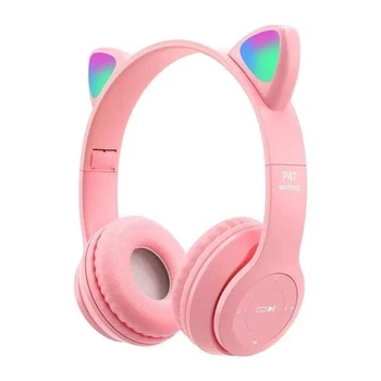 Наушники беспроводные детские P47Р "Кошка" Bluetooth 5.0