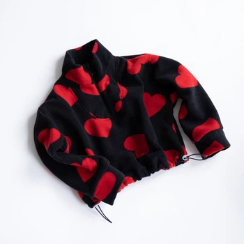 Кофта флісова Серденько Alwair Kids Чорний з червоним 98-104 81022