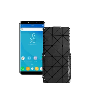 Чохол-флип з екошкіри для телефону Oukitel C8 Чорний ромб