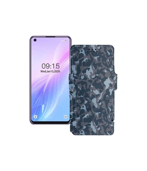 Чохол-книжка з екошкіри для телефону Oukitel C18 Pro Хакі-синій