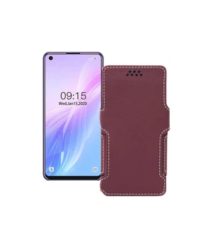 Чохол-книжка з екошкіри для телефону Oukitel C18 Pro Бордовий