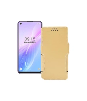 Чохол-книжка з екошкіри для телефону Oukitel C18 Pro Бежевий