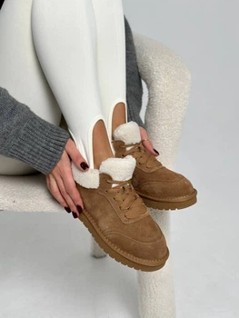 Кеды зимние женские ShoesBand Рыжие натуральная замша 36 (23,5 см) (S51241-1з)