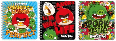 Zestaw notatników Derform Angry Birds w klatce 32 arkuszy 10 szt (5901130039845)