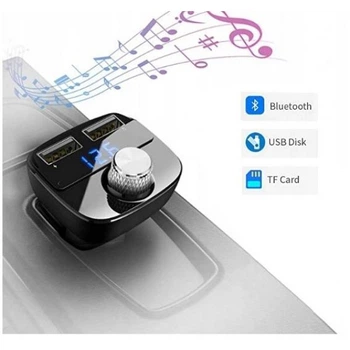 Автомобильный FM трансмиттер Divi V807, подключение Bluetooth, MP3 плеер с флешки или TF-карты, с USB для зарядки гаджетов
