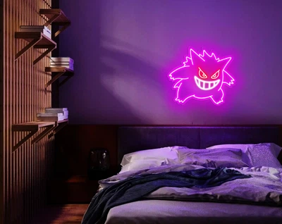 Неонова вивіска покемон Gengar, 40х32 см колір рожевий