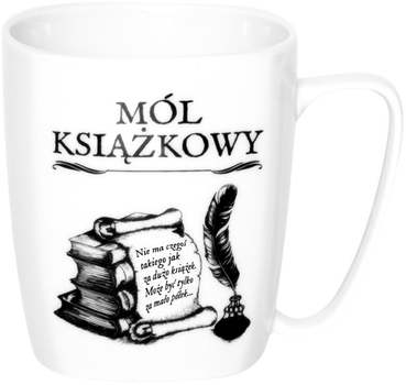 Кружка керамічна Nadwyraz Книжковий черв'як 400 мл Біла (5901005001076)