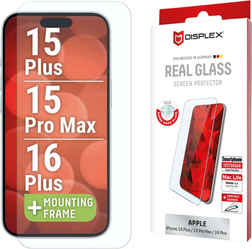 Захисне скло Displex Real Glass для Apple iPhone 16 Plus (4028778124021)