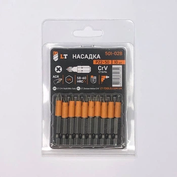 Насадка РZ2*50мм, 1/4", CrV "LEVTOOLS" 501-028