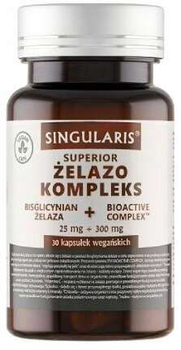 Minerały Singularis Superior Żelazo Kompleks 25 mg + Bioactive Complex 300 mg 30 kapsułek (5907796631850)