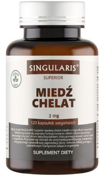 Minerały Singularis Superior Miedź Chelat 2 mg 120 kapsułek (5907796631980)