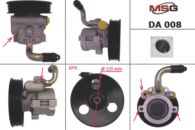 Насос ГУР Chevrolet Lacetti 04-13, Daewoo Lacetti Premiere 09-11 MSG DA008 (95216831, 95977413, 96451409)