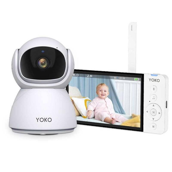 Радионяня YOKO X5 + монитор дыхания Видеоняня 355° Датчик движения звука температуры Ночное видение Аккумулятор 5000mAh Белая