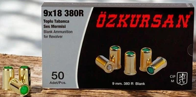 Холостые шумовые патроны Ozkursan 9 мм (револьверные) 50 шт