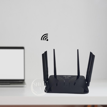 Wi-Fi роутер маршрутизатор високошвидкісний з 6 антенами 300 Мбіт/с 2.4 ГГц, модем Чорний WFR-6832