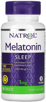 Мелатонін із уповільненим вивільненням Natrol Melatonin Time Release 1 мг 90 таблеток (47469004675)