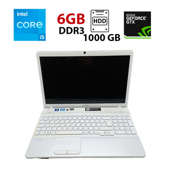 Ноутбук Sony VPC3L / 15.6" (1366x768) TN / Intel Core i5-2450M (2 (4) ядра по 2.5 - 3.1 GHz) / 6 GB DDR3 / 1000 GB HDD / nVidia GeForce 410M, 1 GB GDDR3, 64-bit / WebCam б/у