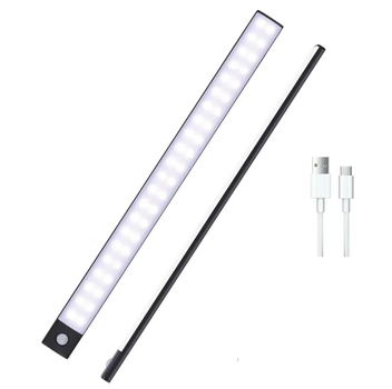 Світлодіодна лампа нічник Intelligent Light L1803 з датчиком руху на акумуляторі 100 led 50 см чорна