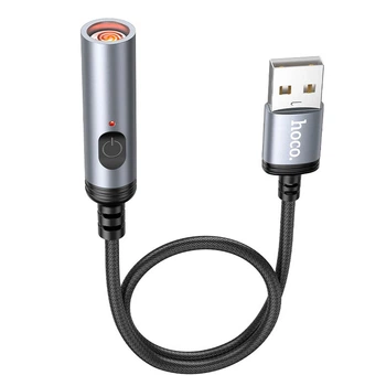 Портативная зажигалка Hoco UA30 USB mini cigarette lighter Black