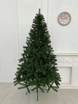 Искусственная новогодняя елка литая Буковельська 1.80 м из с металлической подставкой долговечная мягкая елка премиум для дома Зеленый