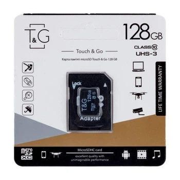 Карта памяти TG 128GB Micro SDXC, Class 10 UHS-3, черная
