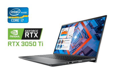 Игровой ноутбук Dell Vostro 15 7510 / 15.6" (1920x1080) IPS / Intel Core i7-11800H (8 (16) ядер по 2.3 - 4.6 GHz) / 16 GB DDR4 / 1000 GB SSD / nVidia GeForce RTX 3050 Ti, 4 GB GDDR6, 128-bit / WebCam / Fingerprint / Windows 10 б/у