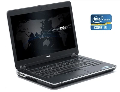 Ноутбук Б-класс Dell Latitude E6440 / 14" (1366x768) TN / Intel Core i5-4300M (2 (4) ядра по 2.6 - 3.3 GHz) / 8 GB DDR3 / 120 GB SSD / Intel HD Graphic 4600 / WebCam / DVD-RW + АКБ не берет заряд б/у