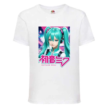 Футболка детская Мику Хацунэ (Miku Hatsune 006) белая 164 см