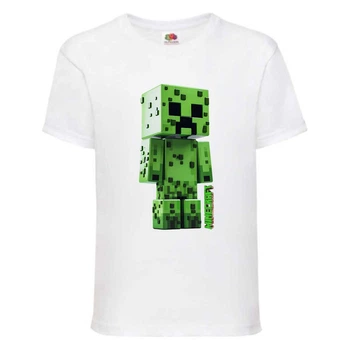 Футболка Майнкрафт детская (Minecraft-018) белая 116 см