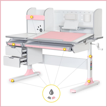 Дитячий стіл Mealux Hamilton Multicolor PN з полицею (BD-680 W/G MC+PN з полицею)