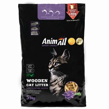 Наповнювачі для туалету AnimAll Деревний наповнювач з ароматом лаванди 5,3 кг (151635)