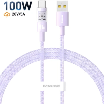 Кабель Type-C на USB Baseus Gem Series Fast Charging Data Cable (2m, 100W, 6A, 480 Mbps). Nebula Purple