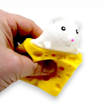 Іграшка антистрес Мишеня в сирі сквіші Squishies для дітей і дорослих біле