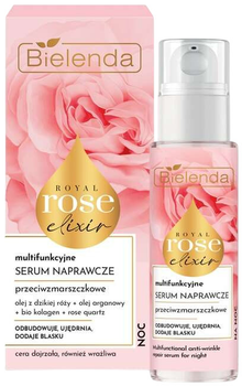 Serum do twarzy Bielenda Royal Rose Elixir multifunkcyjne naprawcze na noc 30 ml (5902169055103)