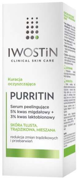 Serum do twarzy Iwostin Purritin peelingujące 5% kwas migdałowy + 3% kwas laktobionowy 30 ml (5902502226511)