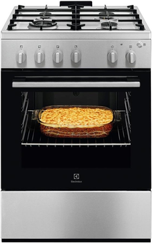 Плита Electrolux газовая, 59л, 60x60см, чугун, нерж (LKG600011X)