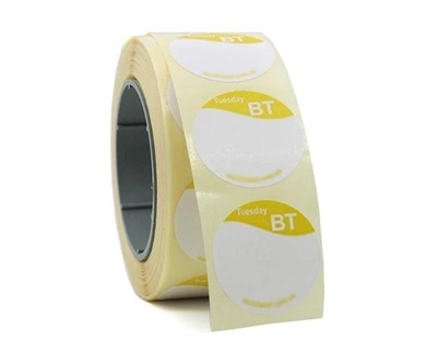 Наклейки декоративные 7dayslabel для продуктов круглые "Вторник" желтые 25 мм 300 шт