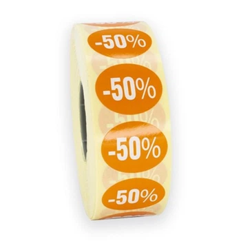 Наклейки декоративные 7dayslabel "ЗНИЖКА - 50%" 25 мм 500 шт