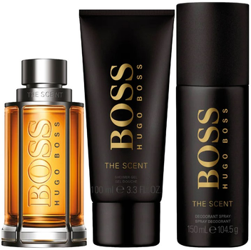 Подарунковий набір для чоловіків Hugo Boss The Scent For Him Туалетна вода 100 мл + Дезодорант 150 мл + Гель для душу 100 мл (3616305439543)