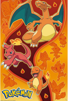 Poster ABYstyle Pokemon Maxi 91.5 x 61 cm Fire Type (3665361138945)