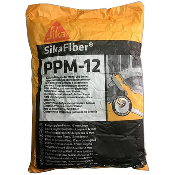Фібра поліпропіленова SIKA Fiber PPM-12 для захисту бетону від тріщин, 0,9 кг (міцність і довговічність)