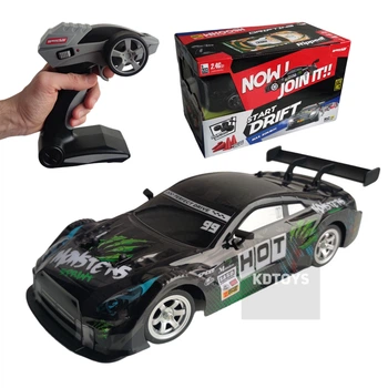 Игрушечная машинка для дрифта на радиоуправлении WHooSH Nissan GT-R 4WD / Ниссан ГТР на радиоуправлении дрифт (Black)